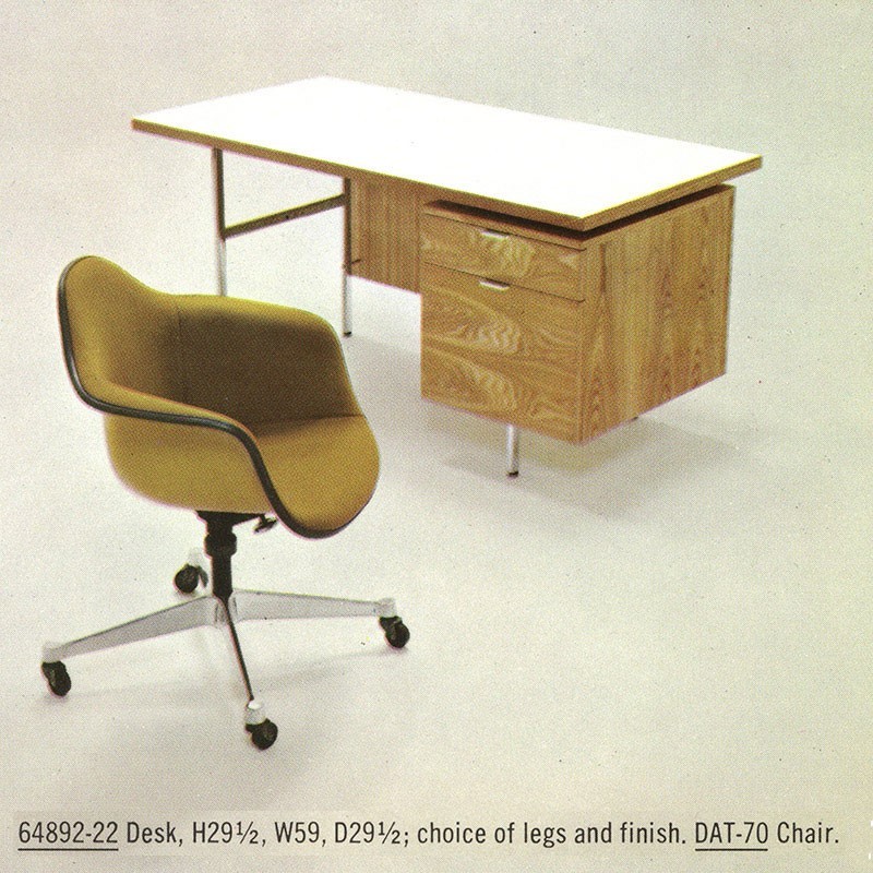 Herman Miller de 1960 Silla de Oficina Eames DAT con escritorio